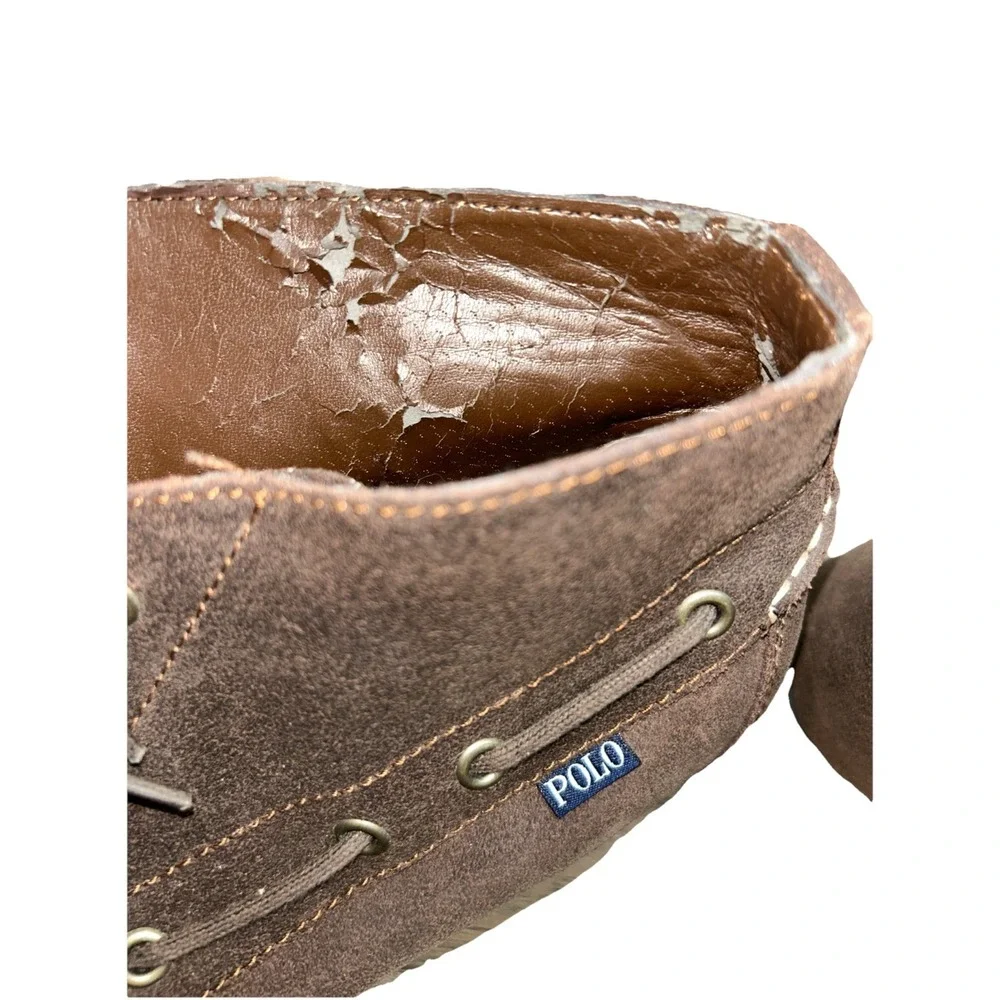 POLO RALPH LAUREN Barx Chukka Chocolate Leather Ankle‎ Boots 11571 Men Sz 9.5D